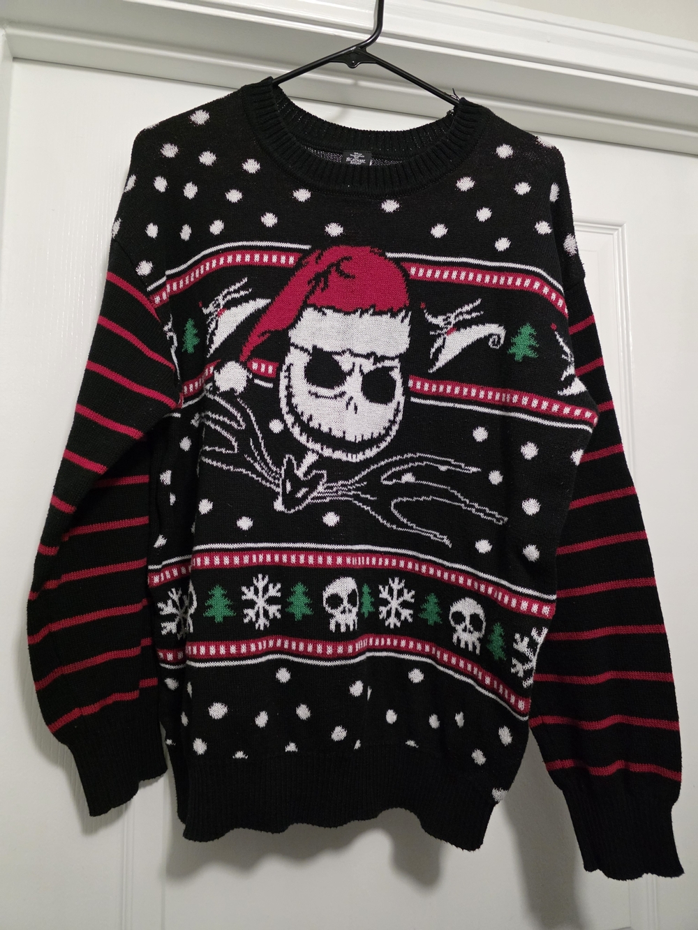 Black & Red Jack Skellington Knit Sweater